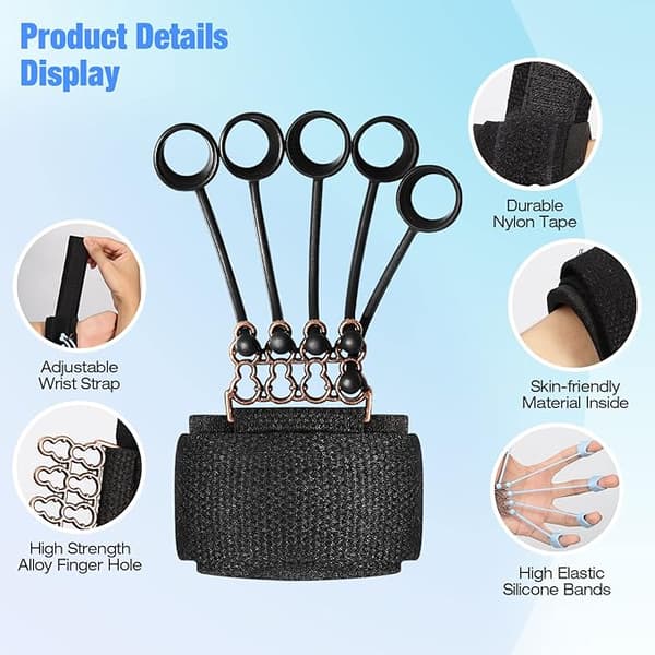 Finger Expander Træner, 3 stk. Finger Modstandsband Elastisk Ha
