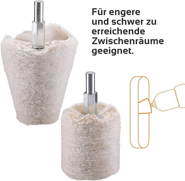5 stk. Poleringstilbehør, Poleringsbomuld, Poleringspude, Polering