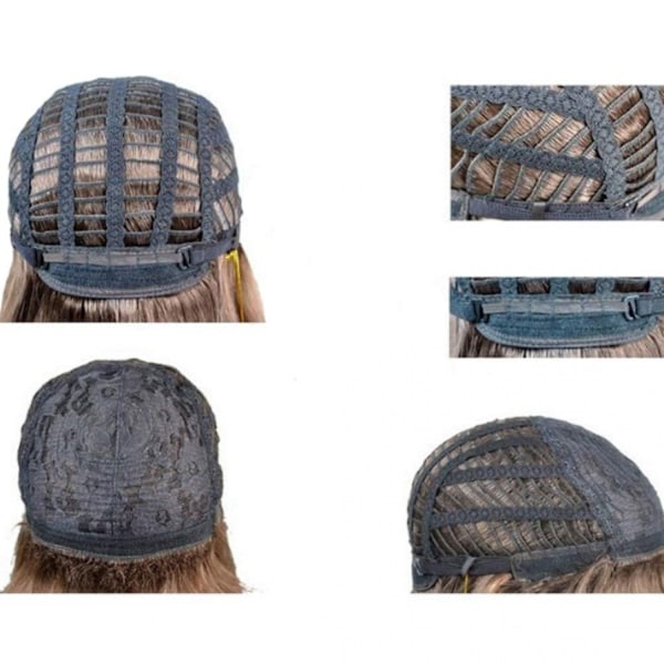 ##/Middels lang krøllete parykk for kvinner med brun ombre##/