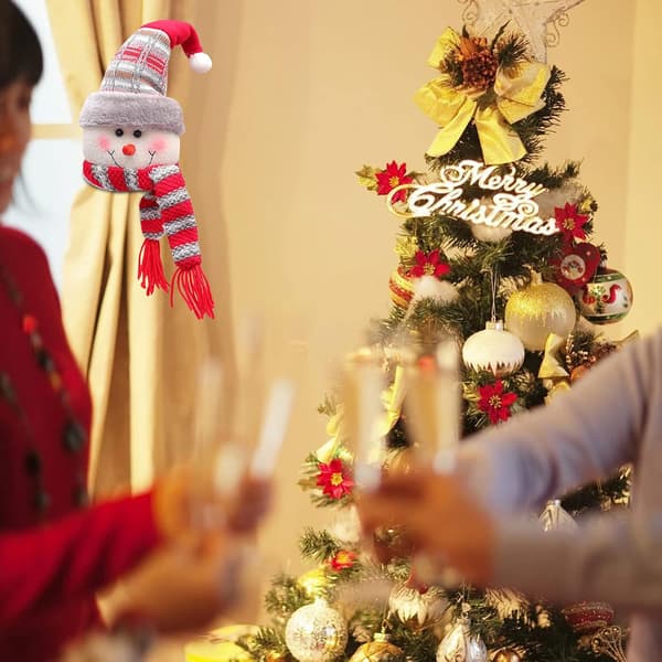 Set med 2 julgardiner kyssande snögubbe jultomte gardin c