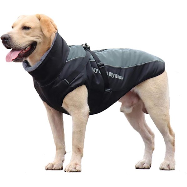 ##/Hund vinterjacka varm vattentät reflekterande justerbar mjuk XL grå##/