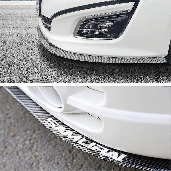 Självhäftande frontspoilerläpp, 2,5M universell tuning frontspoiler skydd tillverkad av kolfiber för personbilar
