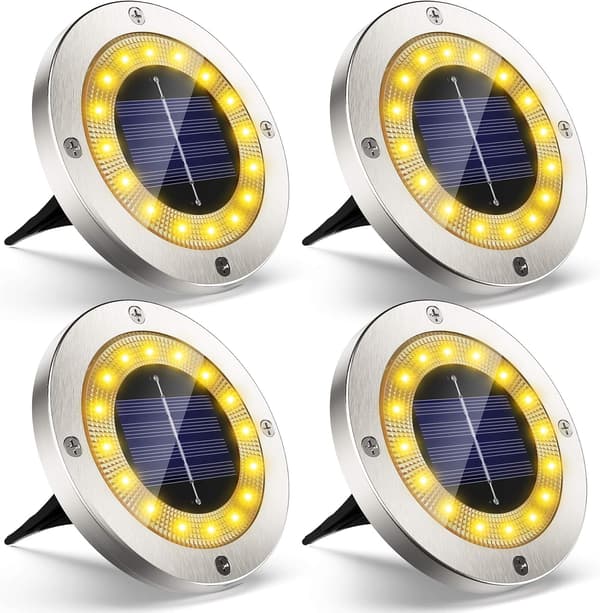 Aurinkovoimalla toimivat ulkokäyttöön tarkoitetut puutarhavalot, 4 kpl 16 LED-aurinkovaloa