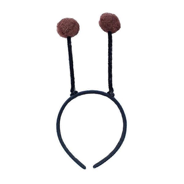 Kvinnor Flickor Söt Bi Antenner Hårband Fluffig Pompom Boll Cosplay Kostym Hår H