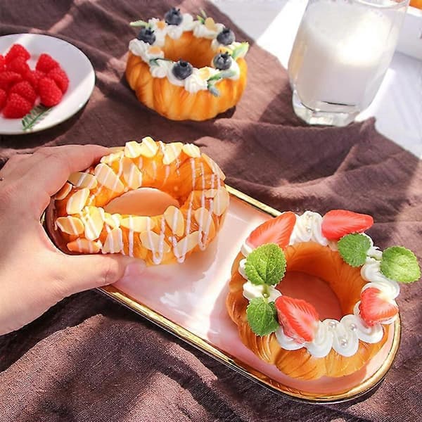 Donutmodell Interessant Slitesterk Lettvekts Simulering Fruktkake Donut Matmodell for Hjemmet B
