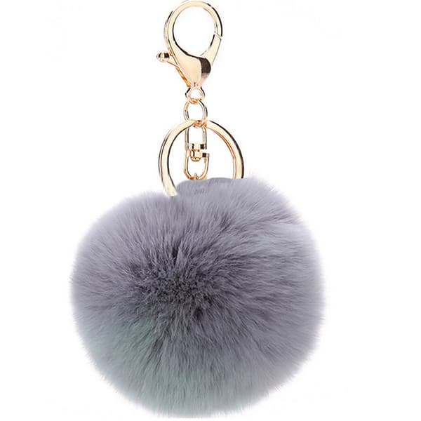 1 stk (sort) Pompoms Nøgleringe Fluffy Fake Pompoms Nøglering S