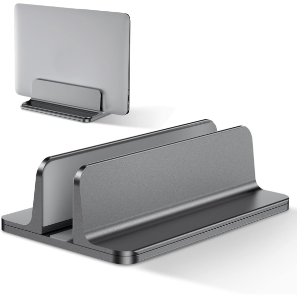 Grå - Vertikal Laptop Stativ, Justerbar Aluminium Stativ til MacB