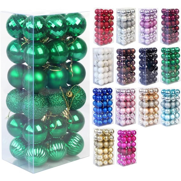 ##/Set med 36 stycken okrossbara julgranskulor för juldekoration##/