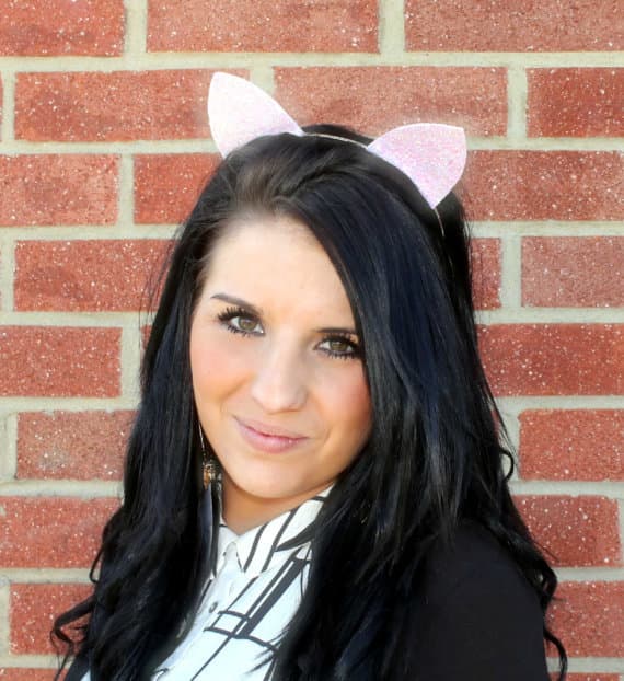 Glitter Cat Ears Gull og Sølv Svart Hodebånd Hårbånd Loop for Fest og Daglig Bruk Svart og Sølv/#/