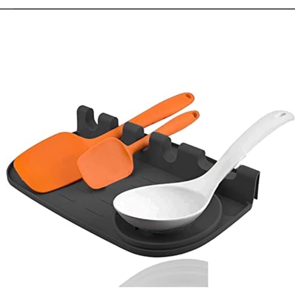 Poggiamestolo in Silicone per Utensili da Cucina, 2 in 1 Poggia