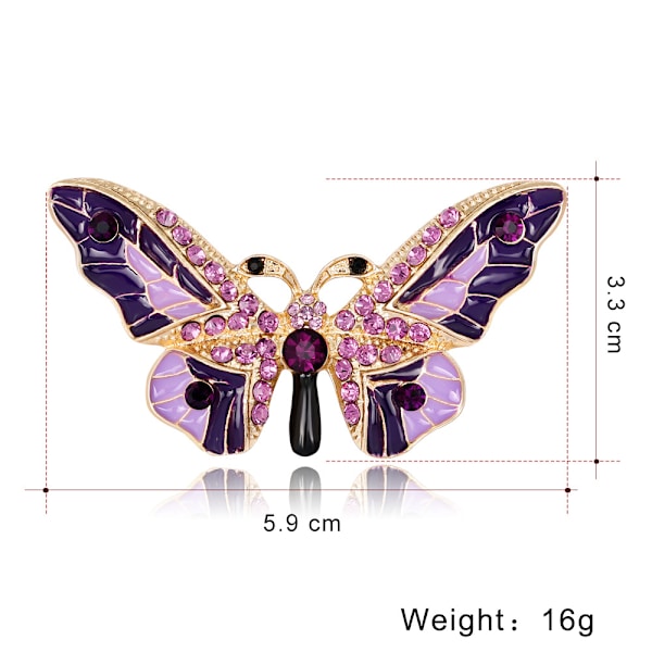 Violetti Perhonen Napit Rintaneula, Paidan Napit, Turvanappi, P