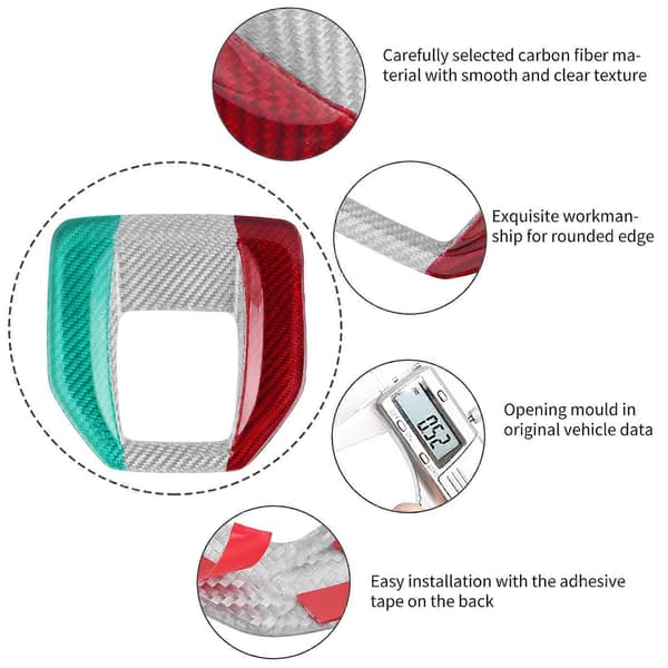 Carbon Fiber Gear Panel Cover Trim Pasta Type Passer til Alfa Romeo Giulia 2017?2019
