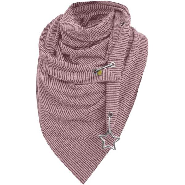 Höst- och vintertriangelhalsduk i enfärgad stjärnform - Rosa bomull