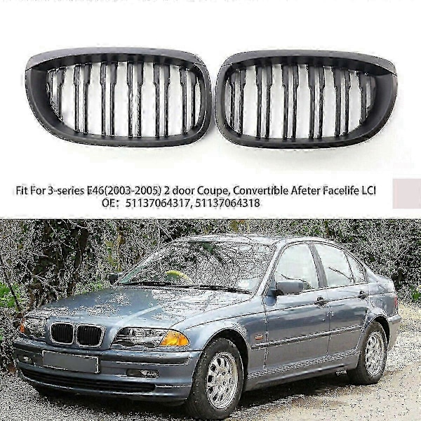 Bil Frontfanger Nyre Grill For E46 325ci 330ci 2dr Coupe Cabriolet 2002-2004 51137064317 511