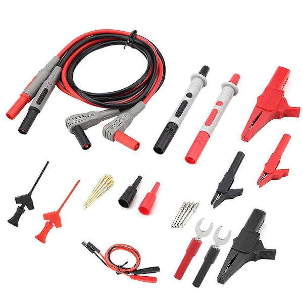 P1300D Elektronisk Digital Multimeter Testkablar med Krokodilklämmor Utbytbara Sondspetsar Set