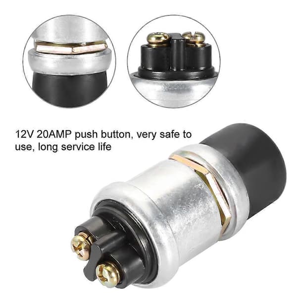2-pin 12V 20A Vanntett Bil Båt Sykkel Bryter Trykknapp Horn Motorstart Kraftig Universal