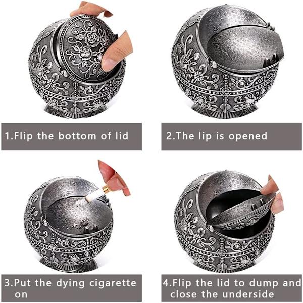 Vintage Metal Globe Askebæger med Låg - Europæisk Hotel Living R