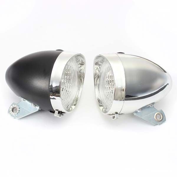 2 stk. sykkellys LED terrengsykkellys Vintage frontlys ABS og metall