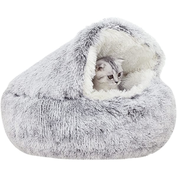 1 Piece (Gray, 50cm) Cave Bed for Dogs and Cats, Anti-Stress Smal