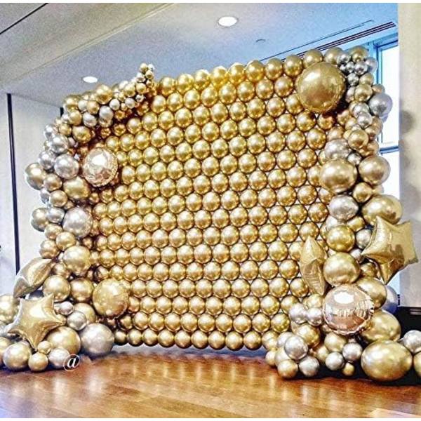 Festballonger 50 st 12 tum Guld Metallic Krom Helium Glansiga