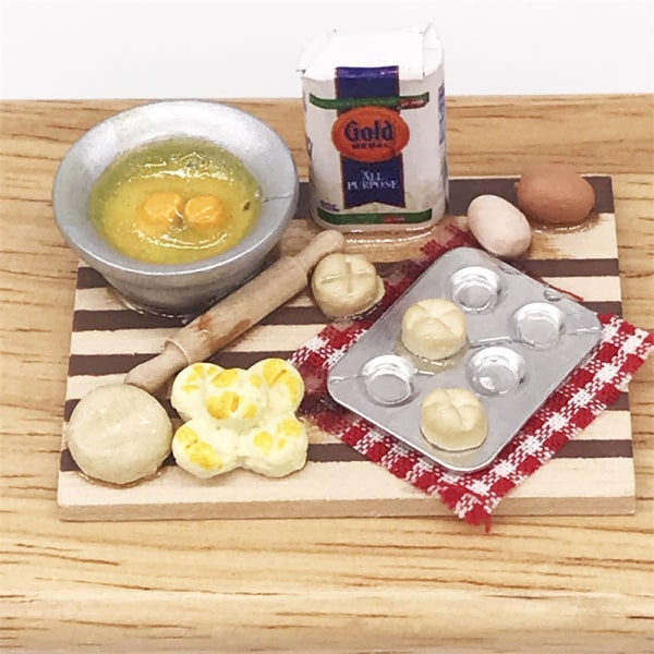 Miniatyr matleketøy skjærebrett, 1:12 mini dukkehus miniatyr d