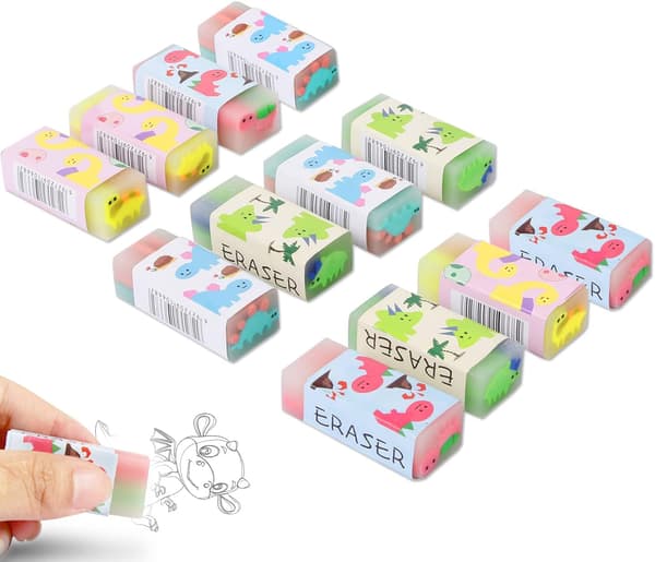 12 Stykker Nyhetsslettere Kawaii Søte Barn Dinosaur Slettgummi Brukt
