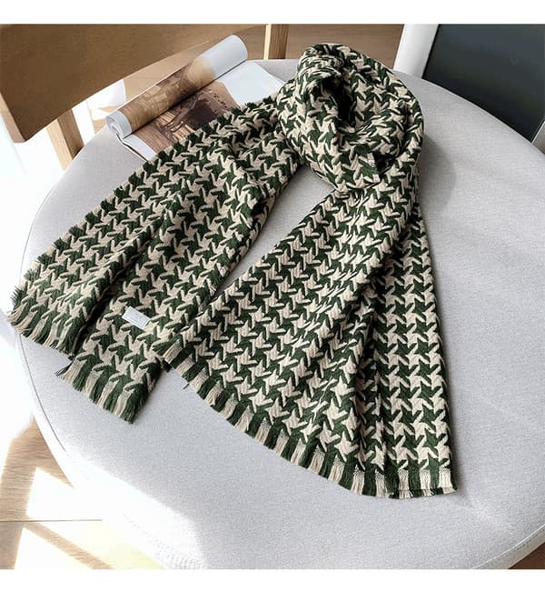 Varmt ternet tørklæde imitation cashmere sjal 55*190cm