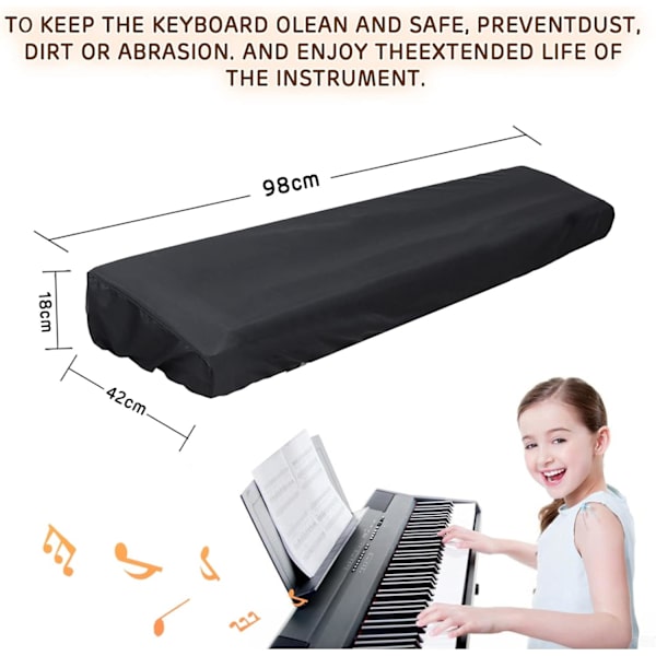 (61 Taster) Beskyttende Piano Tastaturdeksel med Trekkstreng