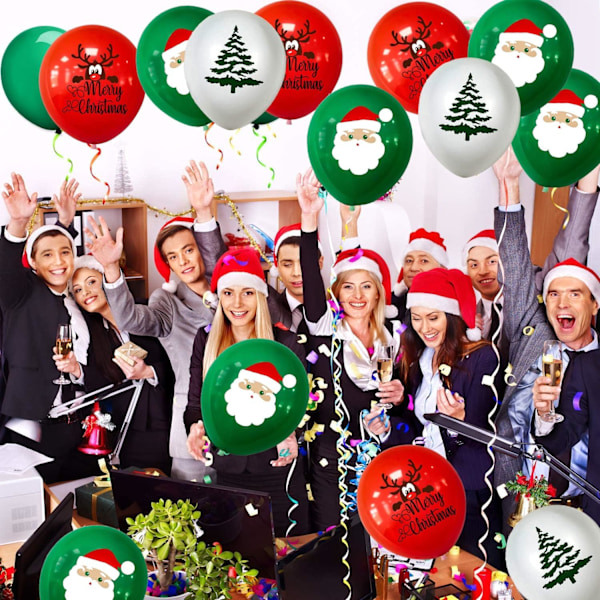 ##/Juleballonger 100 stk Merry Xmas Party Ballongdekorasjoner Latex##/