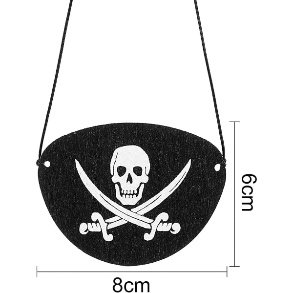 24 stk Sorte Pirat Øjenlapper Enøjet Skalle Caribisk Kaptajn Øje