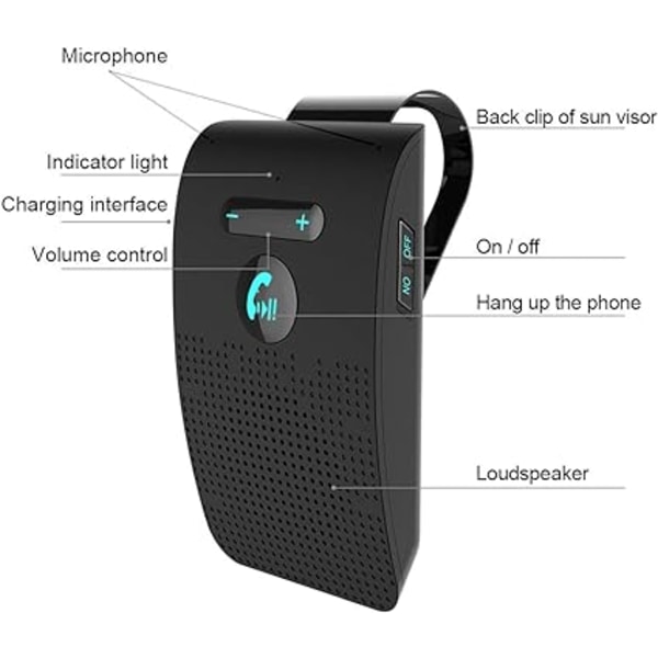 Bluetooth-bilsats SP09 Trådlös Bluetooth-högtalare Handsfree Bil