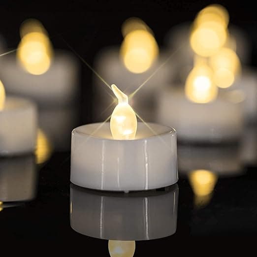 ##/24 Flammelose LED-Teelys, Varmt Gult, Realistisk Flimrende Fl##/