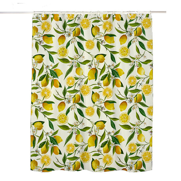 Citron bruseforhæng 120 x 180 cm frugt grøn blad bruseforhæng