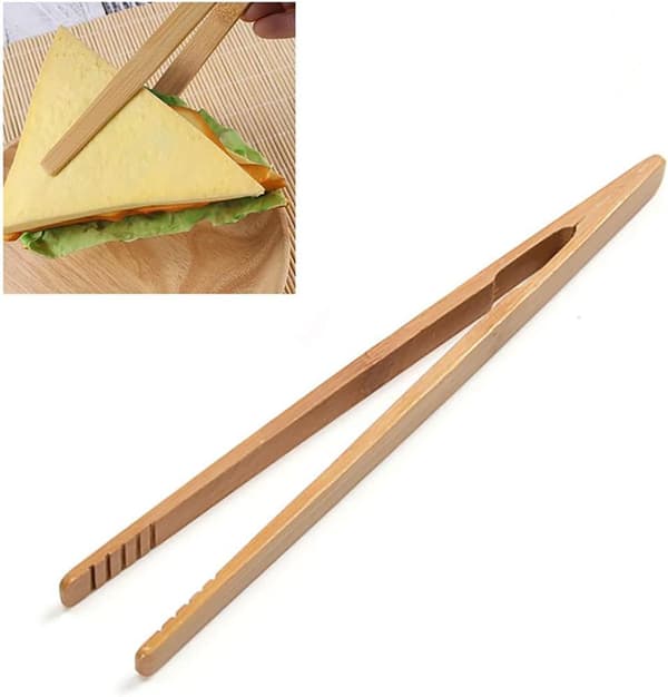 2 stk. 7 tommer bambus toasttænger til toast, pickles, te, cookies