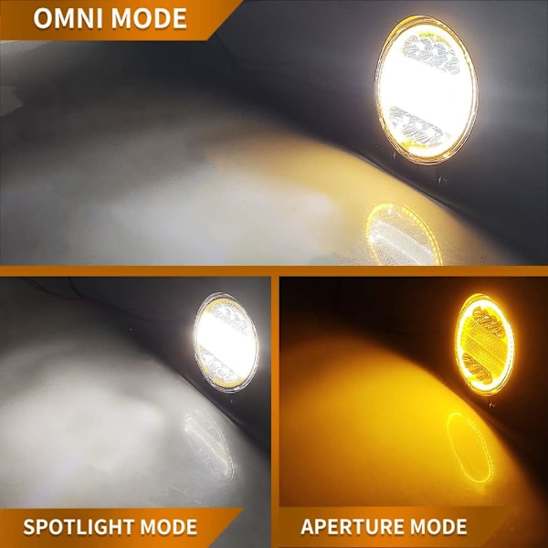 ##/4 stk. 126W LED Spotlys Bar Off Road med 4\" Amber Strobe Halo Ring##/