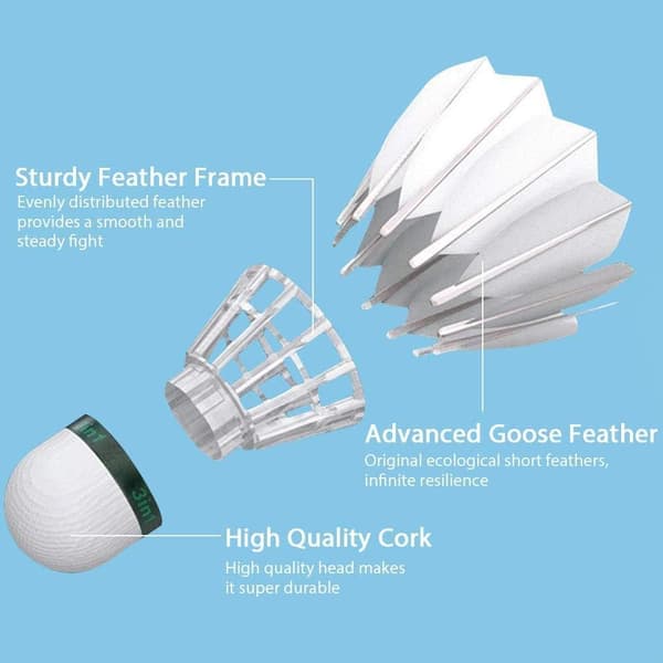 Avansert nylon-shuttlecock-pakke, badmintonballer med middels hastighet, e