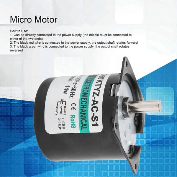 Mini Motor AC Synkron Metallväxel Långsam Hastighet Permanent Magnet DIY Generator Utrustning 14W2.5rpm/min AC220V