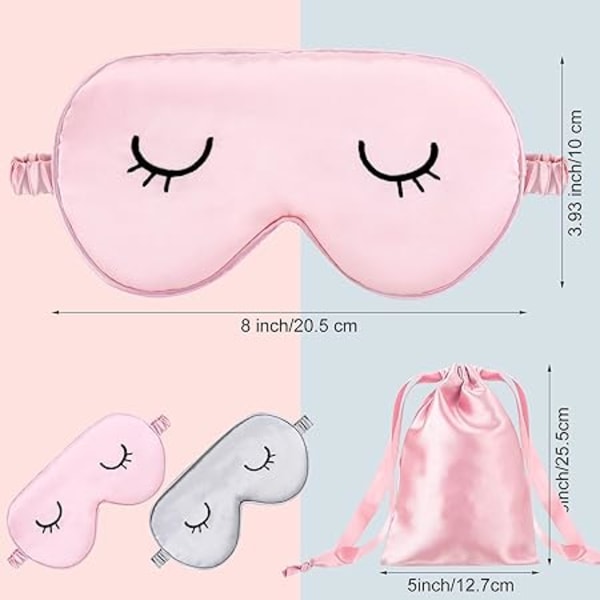 2 stycken söta ögonmasker för barn i siden, söt ögonmask för sömn
