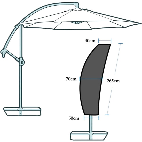Parasolltrekk, offsettrykk/klassisk parasoll, 2,1-3,3 meter fra
