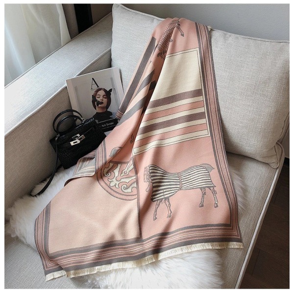 Vinter Pashmina Sjal Skjerf for Kvinner Lang Stor Tykk Varm Reversibel