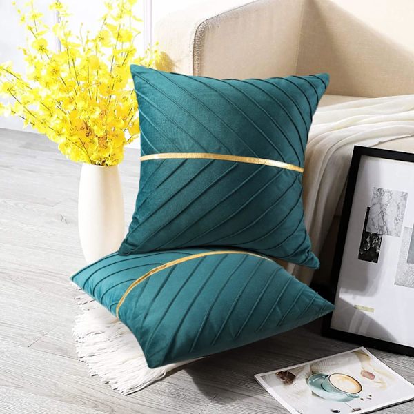 Sovan tyynynpäällinen 45 x 45 Vihreä Sametti Heittotyyny Pehmeä Moderni