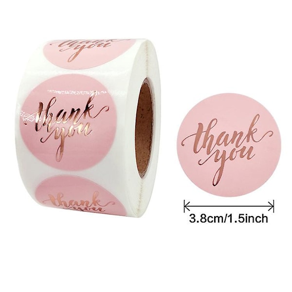 3x500 st juldekaler rulle?etiketter rosa varm roséguld tack present dekoration tätning&