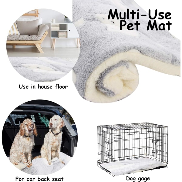 Myk og varm flanell pledd, tykt teppe for hund og katt (4