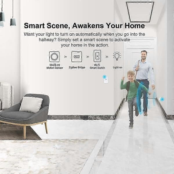 SONOFF SNZB-03 ZigBee Bevegelsessensor, Trådløs Bevegelsessensor for å Motta Varsler eller Utløse Lys