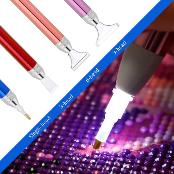 3 stycken LED-diamantmålningspennor 5D Luminous Diamond Pain