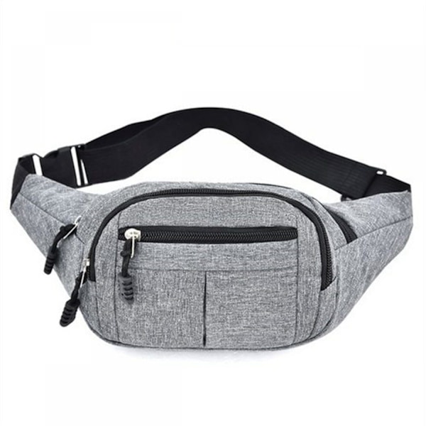 ##/Grå multifunktionell midjeväska, sport crossbody väska##/