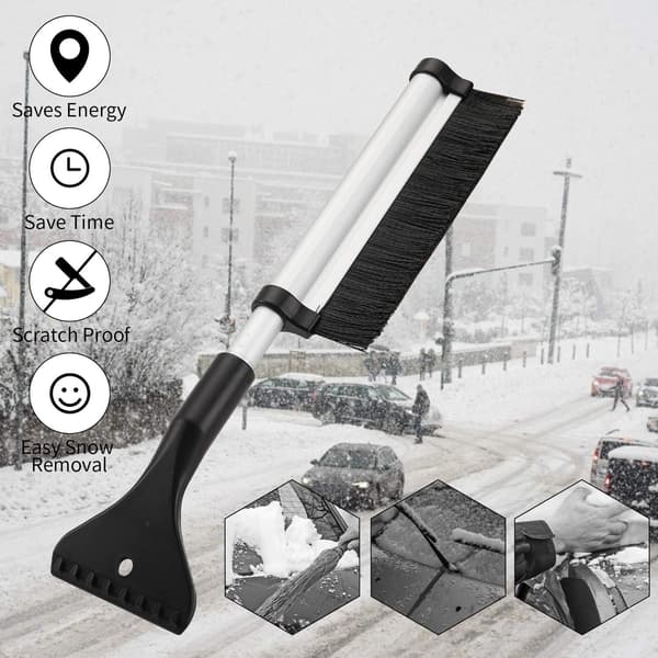 Snöborste, 2-i-1 Is-skrapa Snöborste Snöskyffel Borste Kvast