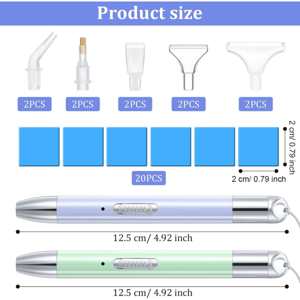 Diamantmalingpenn med lys - Drillpenn for 5D DIY Diamantmaling