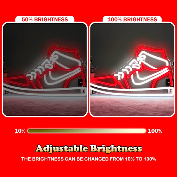 Sneaker Neonkyltti Urheilukenkä Neonkyltit Seinälle Himmennettävä LED