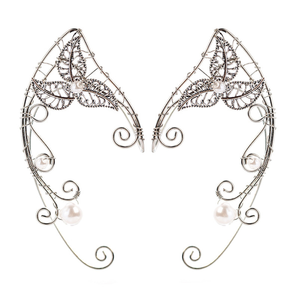 ##/Elf Øreringe 1 Par Sølv Elf Øreringe Ubrugte Øreclips Halloween Cosplay Bryllup##/